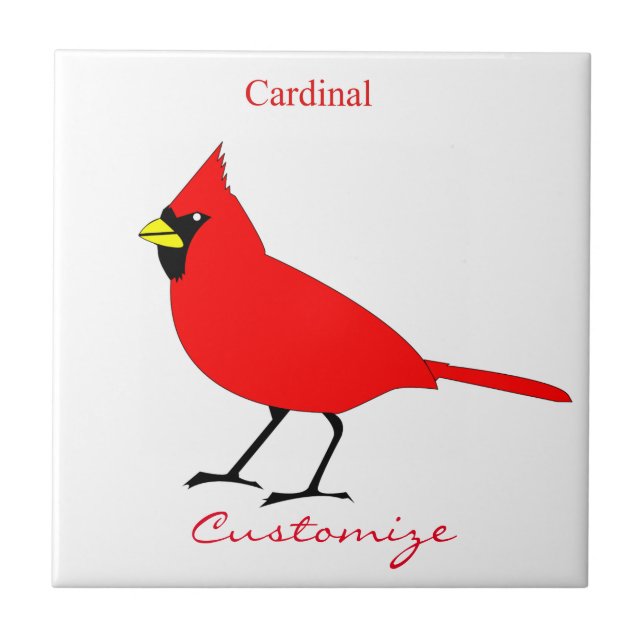 Red Kardinal Bird Thunder_Cove Fliese (Vorderseite)