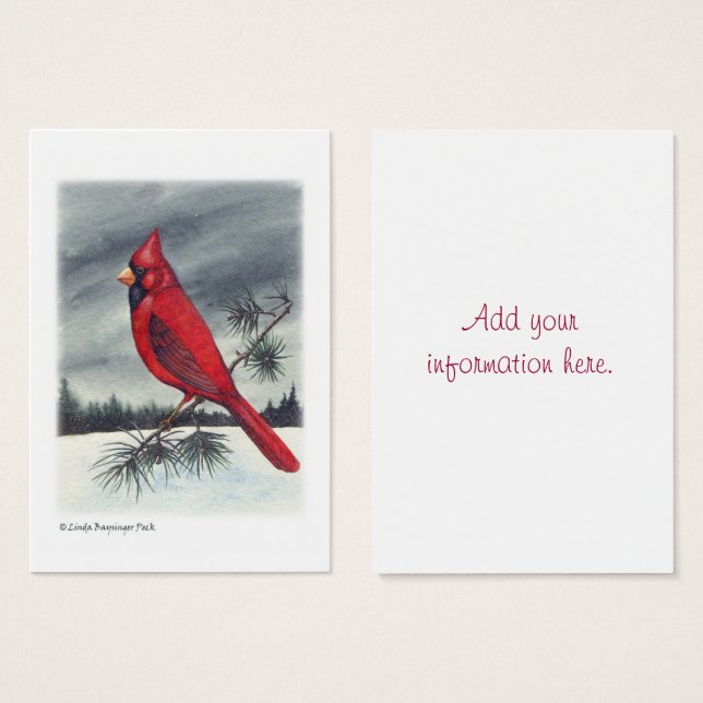 Red Kardinal Bird Watercolor (Vorne & Hinten)