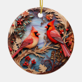 Red Kardinal Bird Weihnachten Personalisiert Keramik Ornament