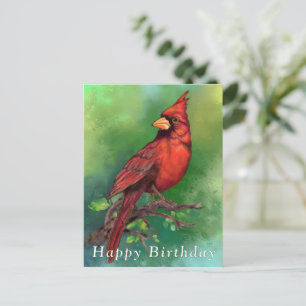 Red Kardinal Birthday Card Postkarte