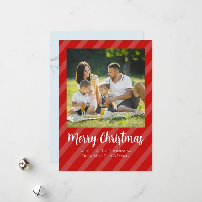 Red Kardinal Foto Urlaubskarte Feiertagskarte (Vorderseite/Rückseite Beispiel)