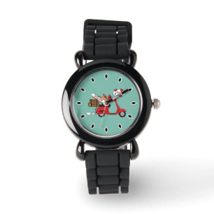 Red Kardinal Lovers on Scooter Armbanduhr