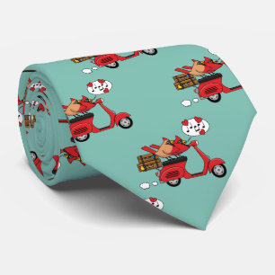 Red Kardinal Lovers on Scooter Krawatte