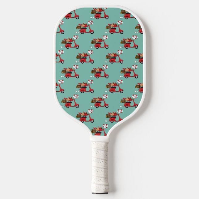 Red Kardinal Lovers on Scooter Pickleball Schläger (Vorderseite)
