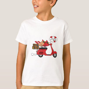 Red Kardinal Lovers on Scooter T-Shirt