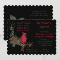 Red Kardinal Wreath Christmas Pot Luck Supper