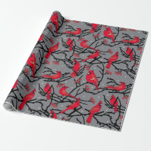 Red Kardinals Pattern Winter Woodland Weihnachten