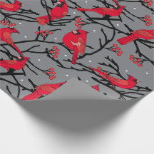 Red Kardinals Pattern Winter Woodland Weihnachten