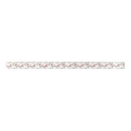 Red Kardinals Snowy Tree Pattern Weihnachtsband Satinband