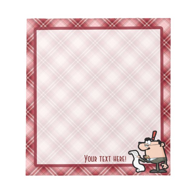 Red Kariert Accountant Notizblock (Vorderseite)