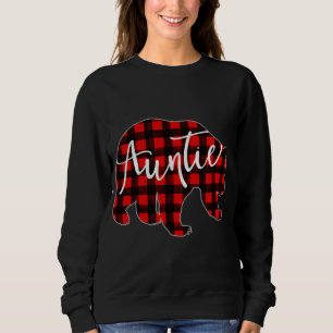 Red Kariert Auntie Bär Matching Family Christmas E Sweatshirt