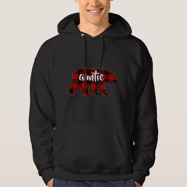 Red Kariert Auntie Buffalo Matching Family Pajama  Hoodie (Vorderseite)