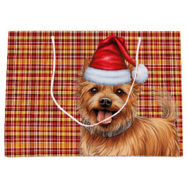 Red Kariert Australian Terrier Dog Holiday Große Geschenktüte