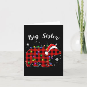 Red Kariert Big Sister Bear Buffalo Family Pajama  Karte