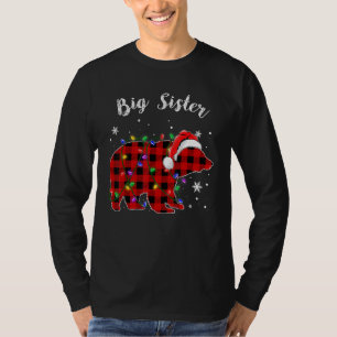 Red Kariert Big Sister Bear Buffalo Family Pajama  T-Shirt