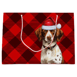 Red Kariert Brittany Spaniel Dog Lover Holiday Große Geschenktüte