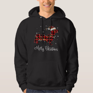 Red Kariert Buffalo Dackel Frohe Weihnachten Pajam Hoodie