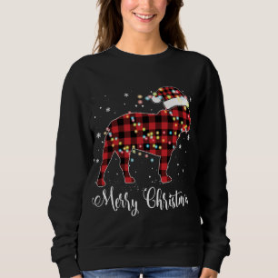 Red Kariert Buffalo French Bulldog Frohe Weihnacht Sweatshirt