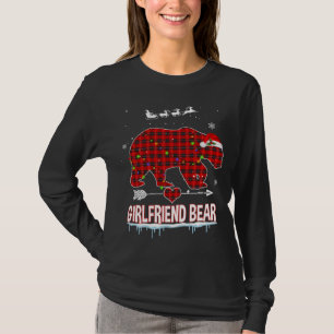 Red Kariert Buffalo Girlfriend Bear Christmas Paja T-Shirt
