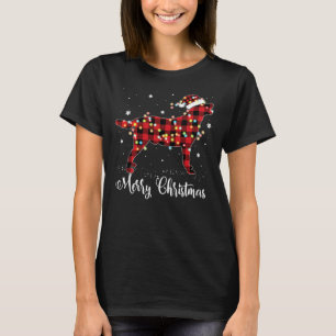 Red Kariert Buffalo Labrador Retriever Merry Chris T-Shirt