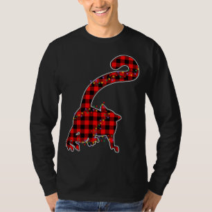 Red Kariert Buffalo Lemur Xmas Light Matching Paja T-Shirt