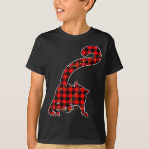 Red Kariert Buffalo Lemur Xmas Light Matching Paja T-Shirt