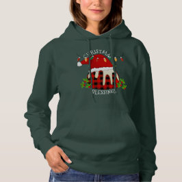 Red Kariert Buffalo Weihnachts Pudding Hoodie
