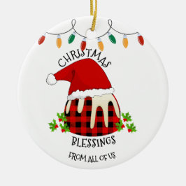 Red Kariert Buffalo Weihnachts Pudding Keramik Ornament