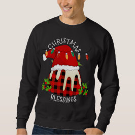 Red Kariert Buffalo Weihnachts Pudding Sweatshirt
