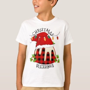 Red Kariert Buffalo Weihnachts Pudding T-Shirt