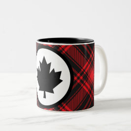 Red Kariert Canada Zwei-Tone-Tasse Zweifarbige Tasse