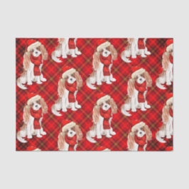 Red Kariert Cavalier King Charles Dog Weihnachten Seidenpapier