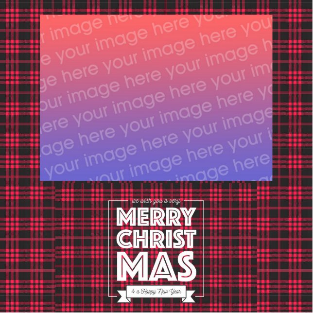 Red kariert Christmas Border Foto Cutout Freistehende Fotoskulptur (Vorne)