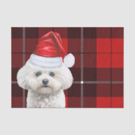 Red Kariert Christmas Coton de Tulear Dog Seidenpapier