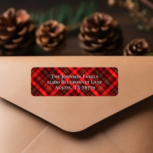 Red Kariert Christmas Tartan Rücksendeadresse