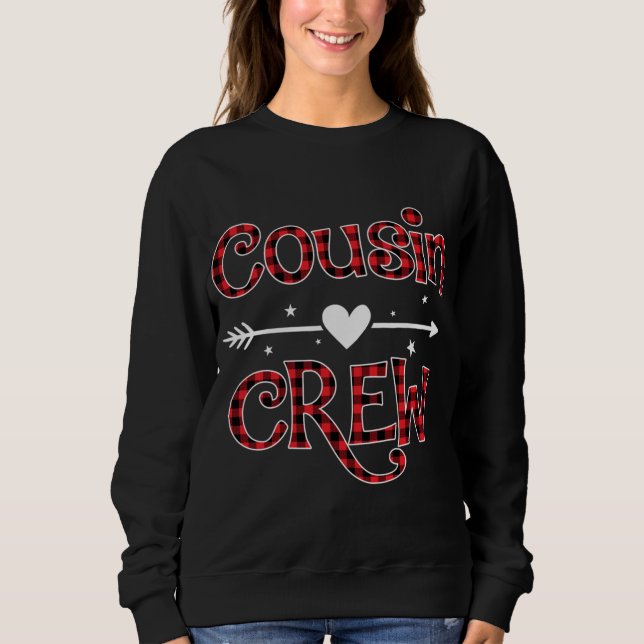 Red Kariert Cousin Crew Funny Family Matching Chri Sweatshirt (Vorderseite)