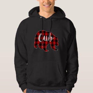 Red Kariert Cub Bear Matching Family Buffalo Chris Hoodie