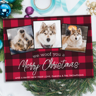 Red Kariert Custom Pet Foto Hund Lover Weihnachten
