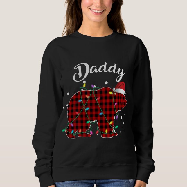 Red Kariert Daddy Bear Matching Buffalo Pajama Sweatshirt (Vorderseite)