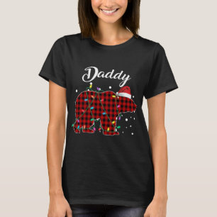 Red Kariert Daddy Bear Matching Buffalo Pajama T-Shirt
