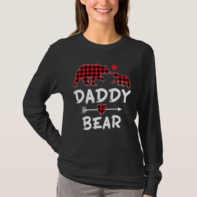 Red Kariert Daddy Bear Xmas Weihnachten Weihnachte T-Shirt (Vorderseite)