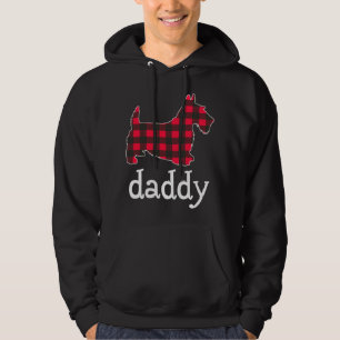 Red Kariert Daddy Scottie Dog Christmas Matching F Hoodie