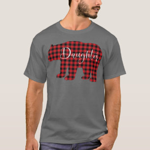 Red Kariert Daughter Bear T-Shirt Matching Pajama