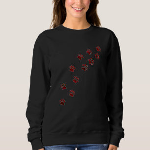 Red Kariert Dog Paw Print Tracks Bahn Buffalo Matc Sweatshirt