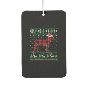 Red Kariert Dog Ugly Christmas Lights Boston Terri Autolufterfrischer