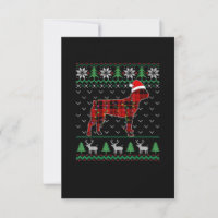 Red Kariert Dog Ugly Christmas Lights Boston Terri