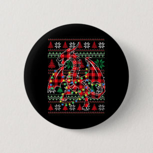Red Kariert Dragon Christmas Lights Uggli Christma Button