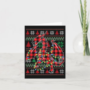 Red Kariert Dragon Christmas Lights Uggli Christma Karte