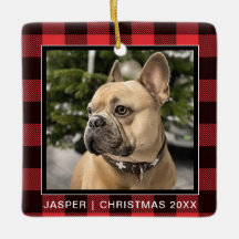 Red Kariert| Family Dog Foto Weihnachten halten