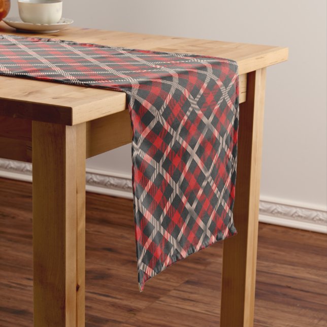 Red Kariert Flannel Lumberjack Design Großer Tischläufer (Beispiel)